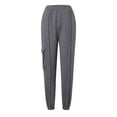thumbnail image 3 of Summer Pants for Women Cargo Sweatpants Casual Baggy High Waisted Joggers Pants Wide Leg Streetwear With Pockets plus Size Athletic Comfy Pant with Pocket Slim Athletic Warm Yoga for Women Grey S, 3 of 4