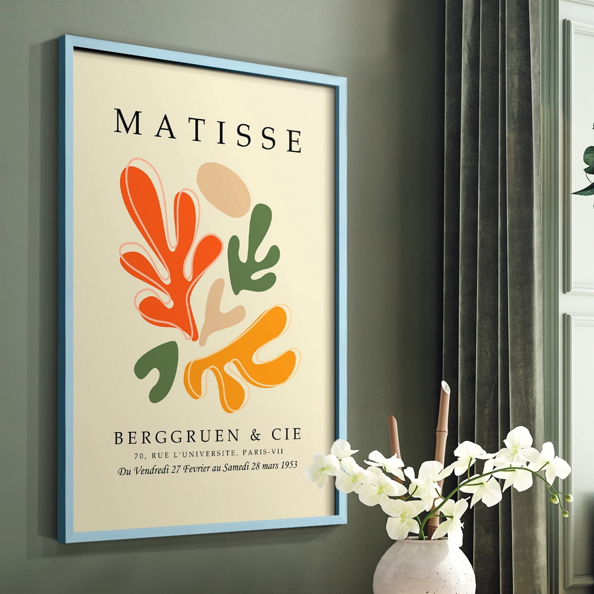 Matisse CCCXXXVIII in Blue Solid Wood 8 x 10 Framed Print