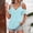 Light Blue, variant on Women's V Neck Short Sleeve Shirts Cold Shoulder Tops Basic Summer Tees Brown S