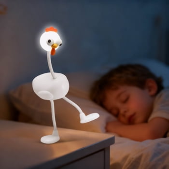ERK Christmas Decorations Chicken Shaped Nightlight Foldable Led Desktop Night Light Cartoon Desk Lamp Led Mini Lamp For Kids Nursery Bedroom Living Room