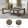 thumbnail image 6 of Ashley Furniture Cariton Plank Effect Bold Blocky Wood Coffee Table, Grayish Brown, 6 of 7