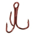 thumbnail image 1 of Unique Bargains 6# 0.75' Treble Fish Hooks Carbon Steel Sharp Bend Hook with Barbs, Red 50 Pack, 1 of 5