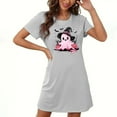 thumbnail image 2 of Camisón corto de talla grande para mujer, camisón de manga corta con estampado de pecho a la moda, camisón para mujer, 2 of 3