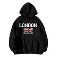 thumbnail image 2 of Black Womens Fall Tops Women's Long Sleeved LONDON UNITED Letter Printed Hoodie Hoodie Hoodie Sweaters for Women, 2 of 5
