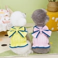 thumbnail image 2 of Pet Summer Dress – Yellow Pink Bowtie Decor, Breathable Fabric for Daily Wear and Photography, 2 of 7