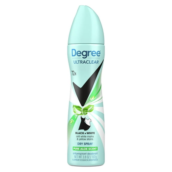 Degree Ultra Clear Antiperspirant Deodorant Spray for Women Aloe Scent with Anti White Marks, 3.8 oz
