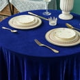 thumbnail image 3 of GLORY SEASON Velvet Luxurious Round Table Cloth Farmhouse Tablecloths for Party Baby Shower Tabletop Blue 70 in, 3 of 8