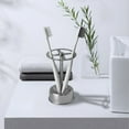 thumbnail image 2 of Stainless Steel Toothbrush Holder 4 Slot Metal Organizer Stand for Bathroom Vanity Countertop Multi-Purpose Storage for Office Home 1 Pack, 2 of 9