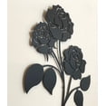 thumbnail image 2 of Metal Triple Rose Flower Wrought Iron Wall Art Home Decor Floral French Country Decoration Patio Plaque Art 16 inches, 2 of 5