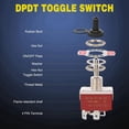 thumbnail image 6 of 4Pin Reverse Polarity Toggle Switch 2PCS 12V Momentary Rocker Switch 30A on on DPDT 3 Position Waterproof Boot Cap, 6 of 8