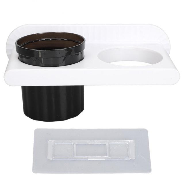 Soporte para secador de pelo de pared, autoadhesivo, con doble orificio, organizador para baño, color blanco