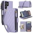 thumbnail image 2 of For Samsung Galaxy S24 Ultra 5G RFID Blocking Wallet Case, Crossbody Purse Phone Case with 9 Card Slots, Zipper Pocket & Detachable Strap,Purple,For Galaxy S24 Ultra 5G, 2 of 9