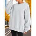 thumbnail image 5 of Women Oversized Sweatshirts Hoodie Fleece Crew Neck Long Sleeve Sweaters Comfy Fall Fashion Outfits Light Grey XXL, 5 of 9