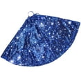 thumbnail image 2 of BadPiggies Christmas Tree Skirt, 36 Inches Glitter Sequin Xmas Tree Cover Mat for Holiday Christmas Decoration (Blue), 2 of 9