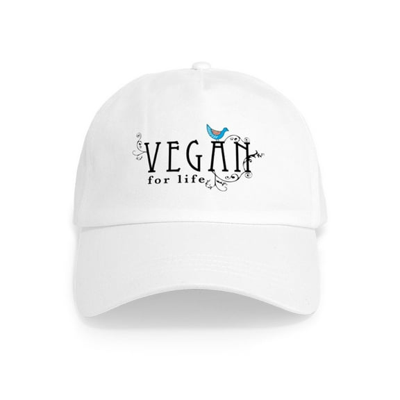 CafePress - Vegan For Life Cap - Adjustable 100% Brushed Unisex Casual Cotton Baseball Cap, Beige, 1