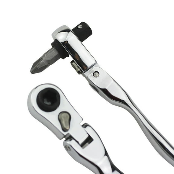 72-tooth Mini 1/4 Inch Ratchet Wrench, 72-Tooth Reversible Chrome Vanadium Steel Ratchet Wrench With Socket & Bit Driver Dual Head For Tight Spaces