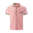 thumbnail image 5 of guisaled Mens Dress Shirts Short Sleeve Regular Fit Business Work Shirt Casual Lightweight Cotton Linen Button Down Shirts with Pockets, 5 of 8
