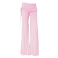 thumbnail image 4 of Dagaeig Womens Dance Pants Yoga Pants Flare Yoga Pants Lifting Wide Leg Pants for Women Loose Casual Work Trouser Pants Pink M, 4 of 5