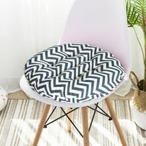 EazyTech Floral Round Seat Cushion, Cotton-Linen Fabric and Thick Chair Padding, Comfortable Chair Cushion for Round Wooden/Metal Stools Diameter 16" Gray