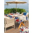thumbnail image 5 of Outdoor Tablecloth with Umbrella Hole for Patio/Picnic/Party/Camping, Independence Day Waterproof Table Cloth Rectangle Table Cover Washable, 4th of July Red Blue Floral Flag Linen (52"x 70"), 5 of 9
