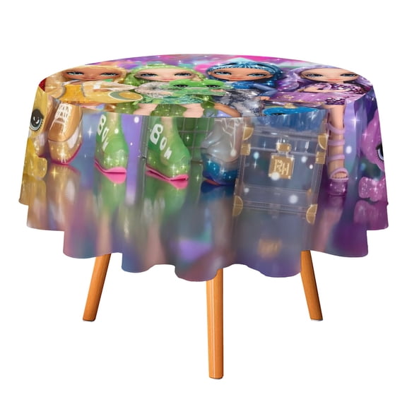 Rainbow High Dolls-Theme Round tablecloth has an iconic print, fits most tables, and is easy to care for perfect gifts for fans friends and family.diameter60''(152cm)
