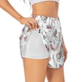 thumbnail image 2 of Bixox Women's Funny Chicken pattern 2 in 1 Running Shorts - Lightweight Athletic Workout Gym Yoga Shorts Liner with Pockets - Large, 2 of 7