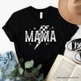 thumbnail image 6 of Checkered Lightning Bolt Mama Tee, Vintage Retro Black and White Tee for Energetic Moms, 6 of 8