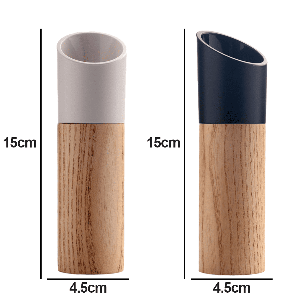 Salt and Pepper Grinder Set, Manual Wood Pepper Mill & Salt Grinder with Adjustable Coarseness