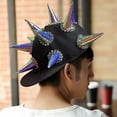 thumbnail image 6 of ZPAQI Novelty Spiked Baseball Hat Women Men Unisex Long Brims Hat Street Hiphop Caps, 6 of 20