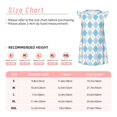 thumbnail image 3 of Fotbe Blue and White Squares Vestido de Dormir para Niñas de 3 a 10 Años, Mangas Cortas, Estilo Princesa, Pijama Camisón con Mangas Voladas-Medium, 3 of 6
