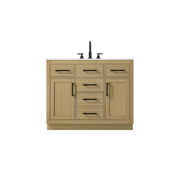 Elegant Kitchen and Bath Alden 42 Inch Single Bathroom Vanity In Honey Brown