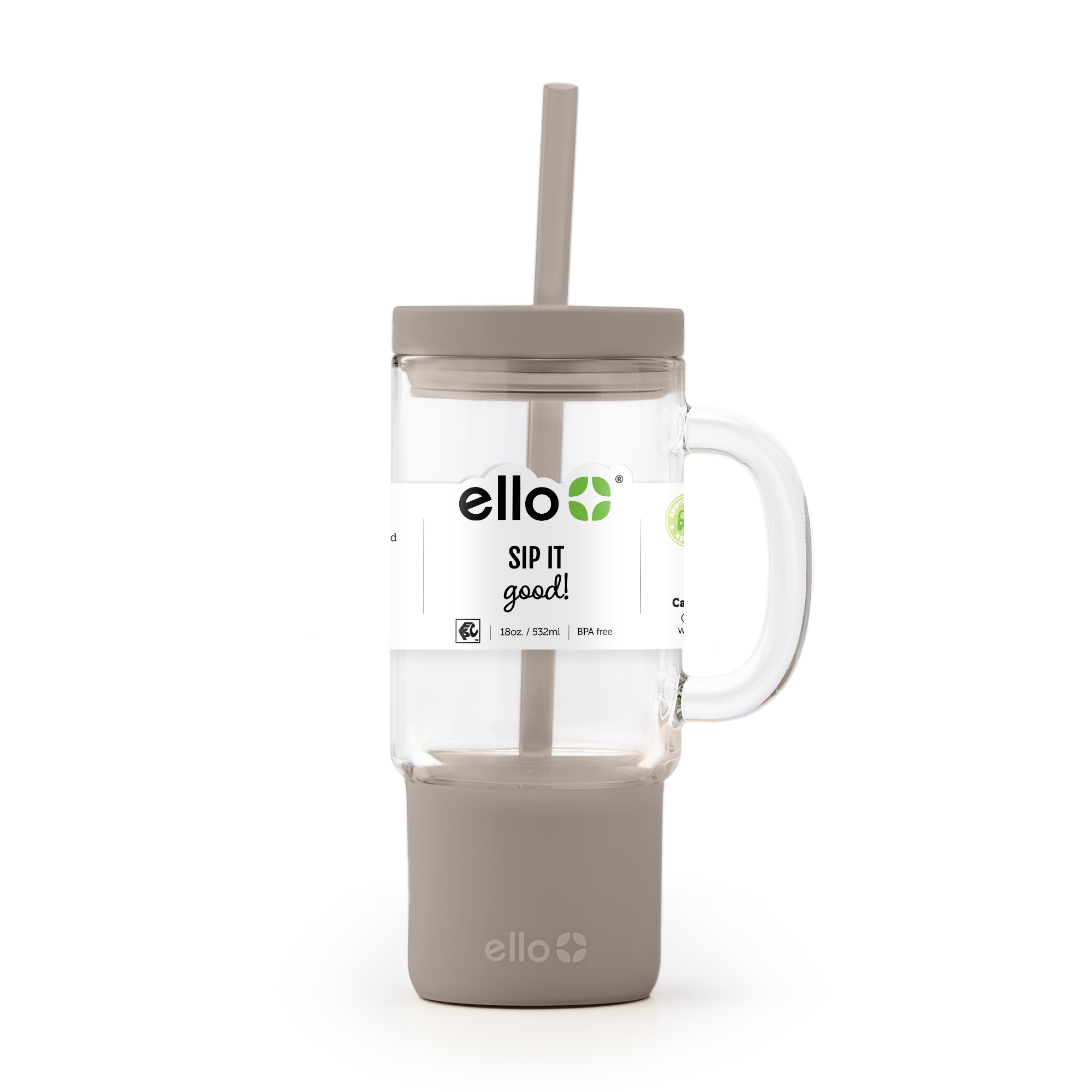 Ello Nova 18oz Glass Tumbler with Straw photo 7