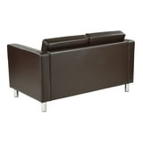 OSP Home Furnishings Pacific LoveSeat In Espresso Faux Leather ...