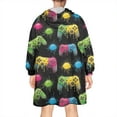 thumbnail image 2 of Wearable Oversized Blanket,Colorful Controllers Games Icons Black Pattern Wearable Blanket Hoodie for Adults,Cozy Hooded Blankets with Super Pockets,Super Warm Fuzzy Pullover for Women & Men, 2 of 6