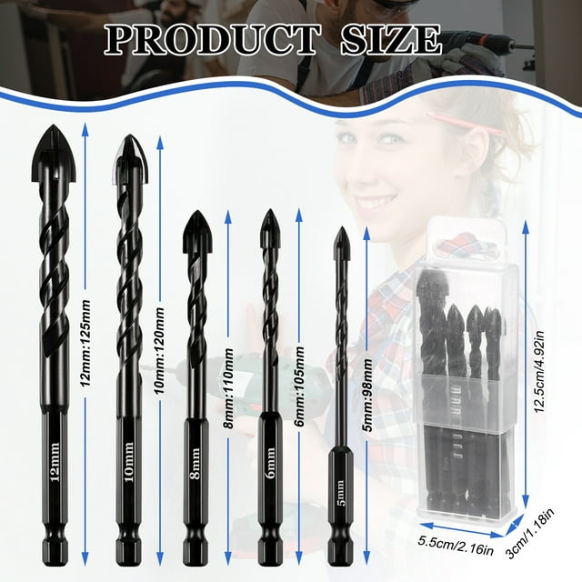 Becaristey Alloy Sturdy And Durable Concrete Drill Bits For Various Projects Made Of Premium Alloy 1Set