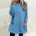 thumbnail image 3 of ShomPort Womens Fleece Pullover Winter Warm Fuzzy Sweater Womens Long Sleeve Round Neck Pullover Sweatshirt, 3 of 4