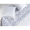 thumbnail image 2 of Ethnic Bed Runner, Traditional Inspired Blossom Like Illustrated Flower Pattern on Plain Backdrop, Decorative Accent Bedding Scarf for Hotels Homes & Guest Rooms, Queen, Ivory Soft Blue, by Ambesonne, 2 of 3