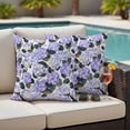 thumbnail image 5 of 2 Pack Outdoor Waterproof Throw Pillow Covers,Purple Flower Leaves Hydrangea Decorative Square Patio Pillowcases for Chair Couch Sofa 16x16in, 5 of 9