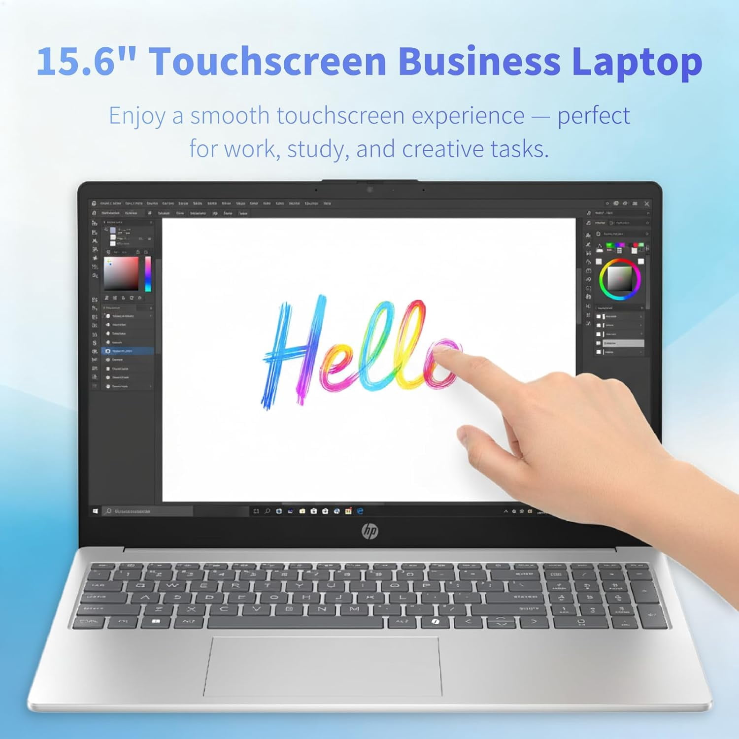 HP Touchscreen Laptop, Intel i3-1315U(Up to 4.5GHz), 16GB RAM, 512GB SSD, 15.6" 250 nits Anti-Glare Display, Copilot-AI Chat, Windows11 Pro , w/Accesories