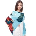 thumbnail image 4 of Christmas Sled Breathable Chiffon Yarn Silk Head Scarf 180*73 - Lightweight Translucent Wrap, 4 of 6
