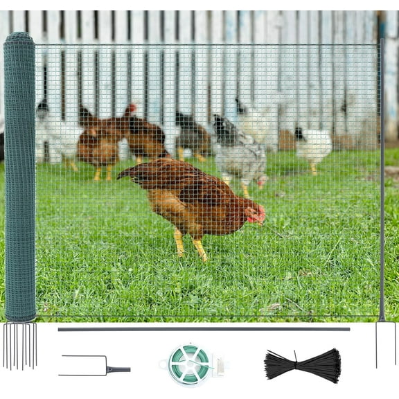 Non Electric Fence Netting for Livestock, 40" x100' Portable Movable Nets Mesh for Chickens, Goats, Sheep, Dog, All-Purpose Fencing for Backyards, Homesteaders, Farms Ranches, and Gardens