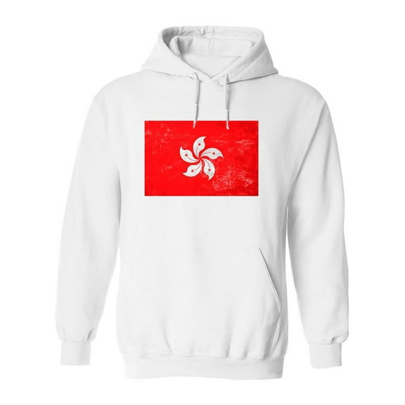 Hong Kong Flag Design Hoodie Men -Image by Shutterstock, Male 3X-Large