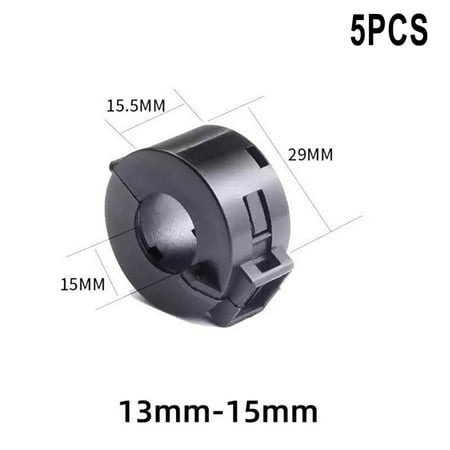 

BCLONG 5PCS TDK Black Clip-on RFI EMI Noise Filter Ferrite Core Anti-jamming Ring