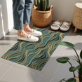 thumbnail image 4 of Teal Marble Gold Wave Pattern Door Rugs,Washable Non Slip Door Mats Indoor,Decorative Door Mats,Entry Mat Indoor for Entrance,Bedroom,Kitchen,Bathroom,16"x24", 4 of 6