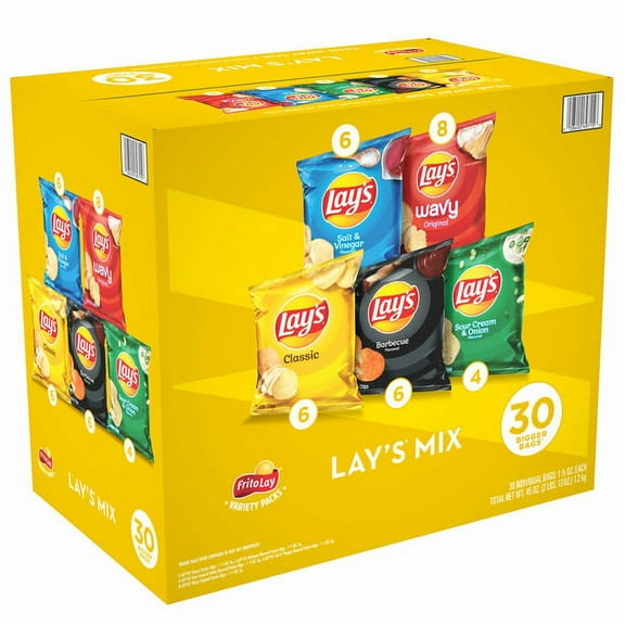 Frito-Lay Lay’s Mix, Variety Pack, 1.5 oz, 30-count