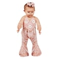 thumbnail image 3 of CPNG Toddler Baby Girls Summer Outfits Floral Tassels Sleeveless Sling Vest and Flared Trousers 2 Piece Set(Pink,6-12 Months), 3 of 8