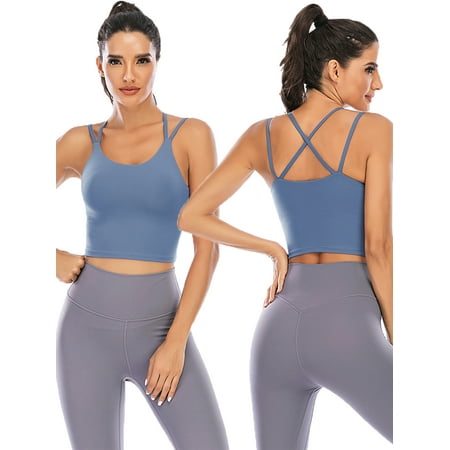 

Womens Camisole Bras Tube Top Sport Bras Comfy Padded Seamless Gym Camisole Crop Strap Tops Chest Pad Vest