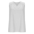 thumbnail image 5 of Tweang Cotton Linen Tops for Women Twist Front Halter Sleeveless Tops Sleeveless Crewneck Cropped Tank Tops Built in Comfort Bra Breathable Sleeveless Side Slit Base Layer Vest White XL, 5 of 7