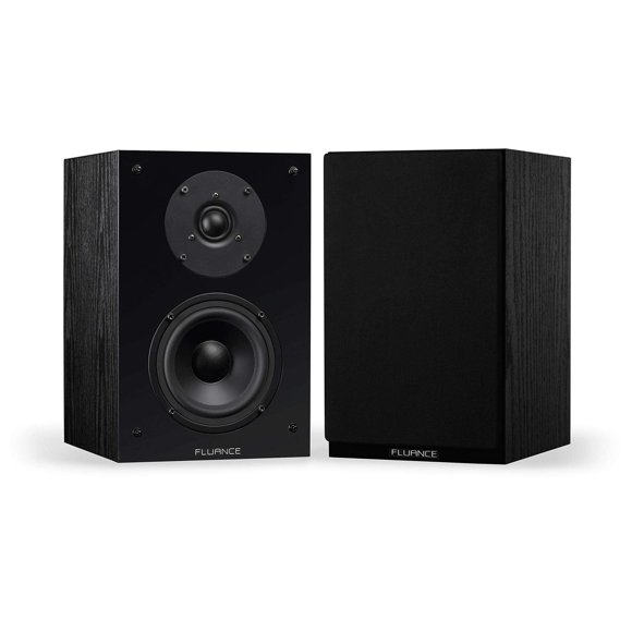 Fluance SX6-BK High Definition Two-Way Bookshelf Loudspeakers-Black Ash