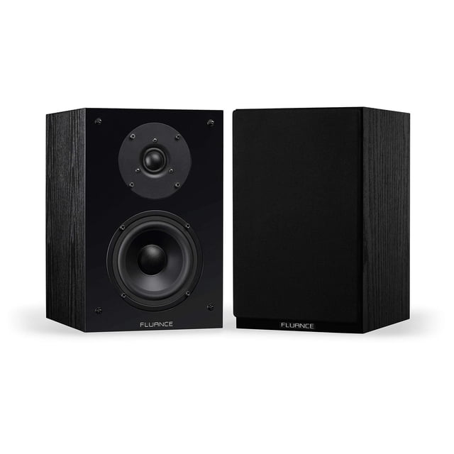 Fluance SX6-BK High Definition Two-Way Bookshelf Loudspeakers-Black Ash